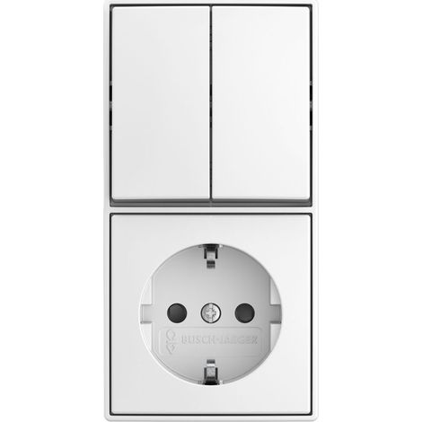 Busch Jaeger Kombination 2601/5/20 EAPBJ-524 Wippschalter Serienschaltung SCHUKO