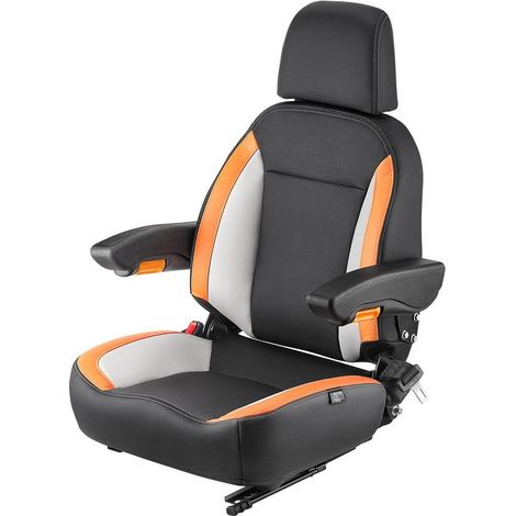 Confort de conduite avec siège de tracteur universel, dossier 60°-150°, accoudoirs et ceinture, pour tondeuse (1/5)