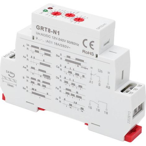 Relais temporisé multifonction, réglage de 0,1 s à 10 jours, minuterie de temporisation haute précision avec indicateur, alimentation 12-240 V CA/CC (1/5)