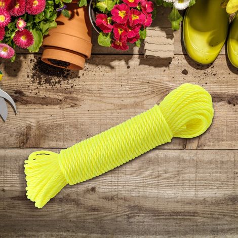 20 m lange Nylon-Wäscheleine, Gartenleine, Campingleine, Outdoor (Gelb) (1/5)