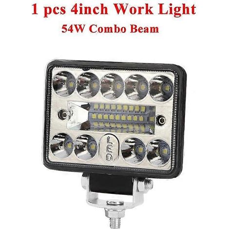 Projecteur de travail LED 144 W 24 V, 14/5/6 pouces, barre LED 3030, phare tout-terrain, projecteur LED, lampe de camping, 1 pièce 4 pouces (1/5)