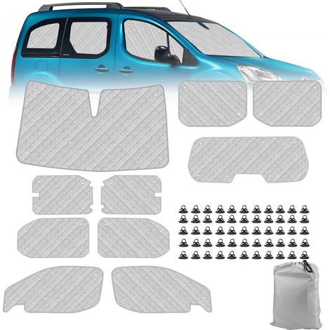 Jeu de 10 rideaux occultants pour cabine Citroën Berlingo XLWB 2018-2025 (1/5)