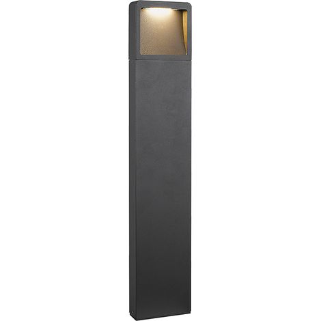 Borne d'extérieur BRAD - Borne LED 7W 49° 3000K IP65 en aluminium peint anthracite Hauteur 65cm - Groupe Rossini (1/4)