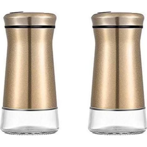 Salière - Poivrière - Acier Inoxydable - Hermetique Anti-Poussiere - Pour Cuisine Barbecue Camping - Lot De 2 (1/4)