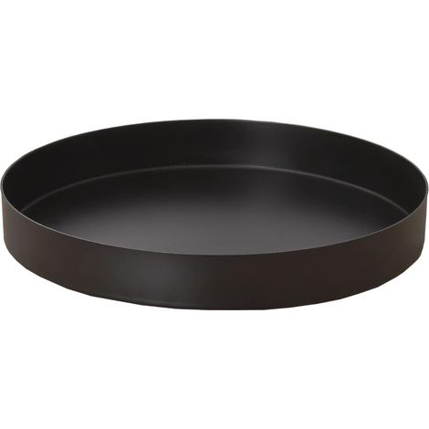 Bandeja redonda de metal negro para velas de 20 cm, soporte estable para postres, estilo rústico. (1/5)
