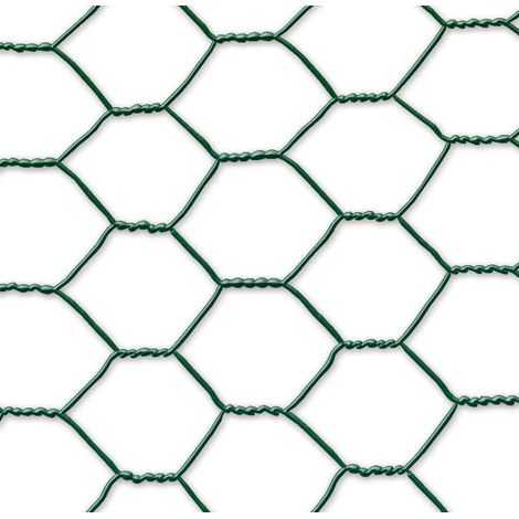 NORTENE Grillage métal plastififé triple torsion 2,5cm - 0,5 x 10 m - Vert