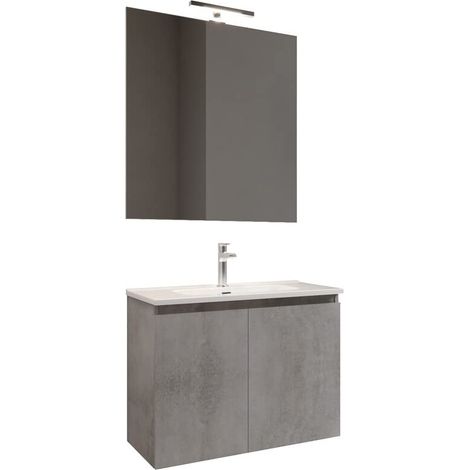 Mama Store ATENA2 60, Mobile 2 ante 60 cm, Grigio Cemento, L. 62 X P. 47 X H. 53 CM (1/5)