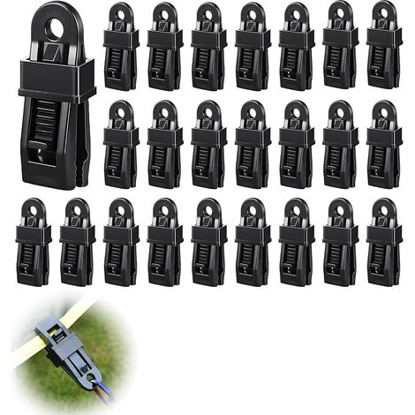 24 Pièces Attache Bache Piscine, Fixation Bache pour Camping, Carvanes, Pique-Nique (1/5)