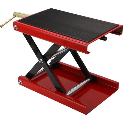Mesa elevadora para motocicletas, robusta, fácil de usar, roja. (1/2)