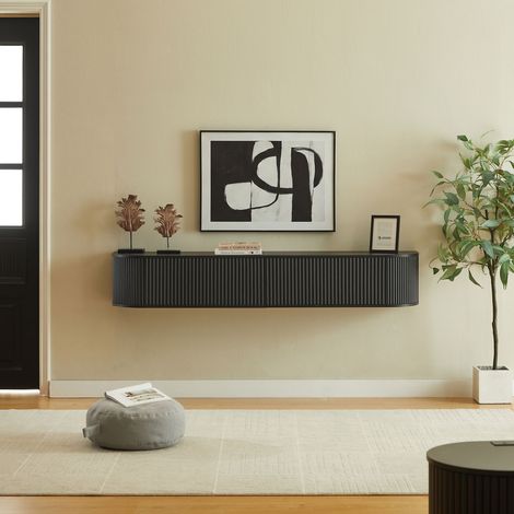 Meuble TV suspendu, longueur 180 cm, grand espace de rangement avec passage de câbles, meuble TV moderne adapté aux téléviseurs de 50 à 80 pouces, polyvalent et pouvant être associé à de nombreux meub (1/5)