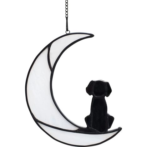 1 vitrail commémoratif chien, décoration suspendue fenêtre, attrape-soleil, souvenir animal de compagnie, cadeau de condoléances (1/5)