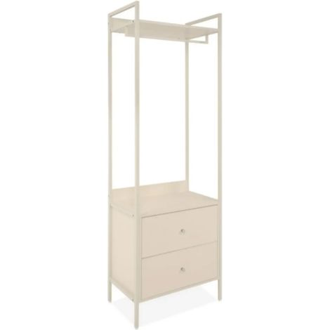 Mobile Ingresso Dhaka41A con Appendiabiti, Ripiano Superiore e 2 Cassetti Beige (1/5)