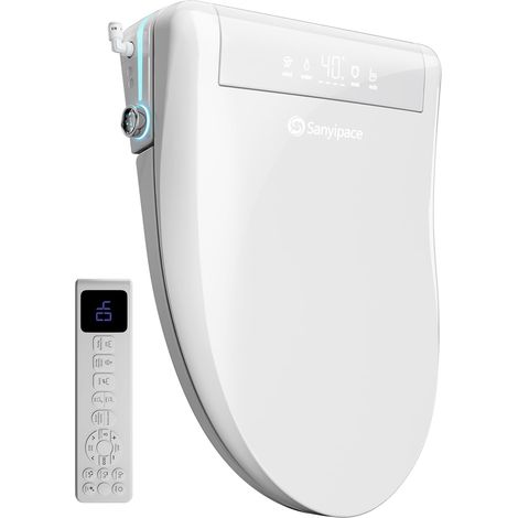 Abattant de WC intelligent avec eau chaude et sèche-linge, bidet avec buse, siège de toilette chauffant, douche WC avec couvercle automatique et aromathérapie, bidet électronique (1/5)