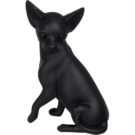 Chihuahua en résine noire 24 cm (1/3)