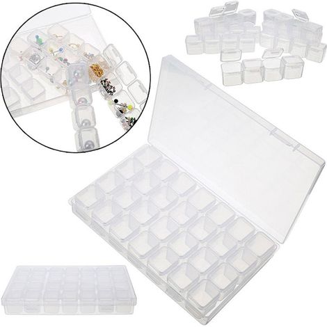 Boîte de rangement transparente à 28 compartiments pour peinture diamant - Boîte de rangement (1/5)