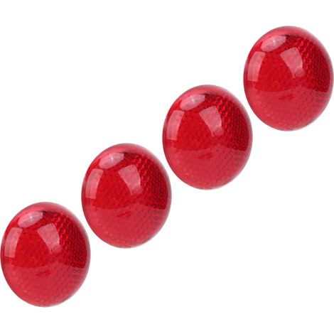 Lot de 4 autocollants décoratifs ronds 3D en ABS rouge réfléchissant pour automobile et moto (1/5)