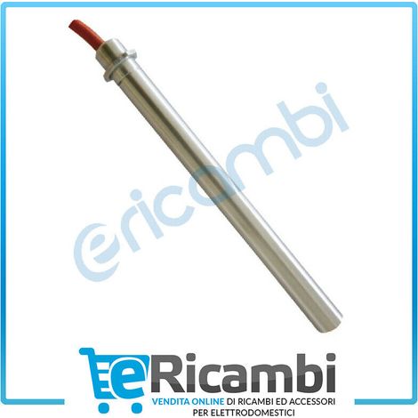 Ricambi Pellet  Candeletta Resistenza Accensione per Stufa a Pellet con Flangia 250W Lunghezza totale 155mm, Lunghezza sottobattuta 146mm, Diametro 9,5mm ECOFOREST (1/2)