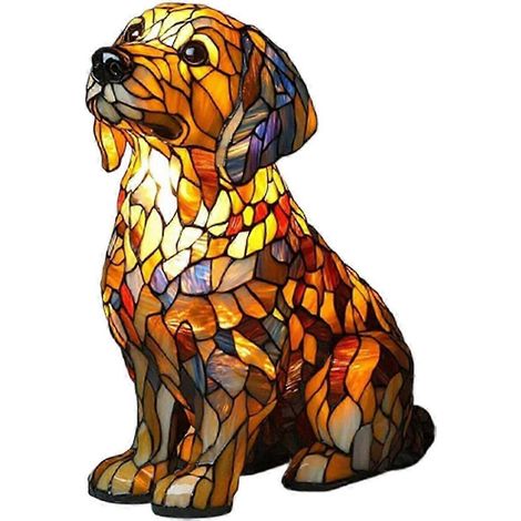Lampe Chien Série Chien Veilleuse Art Résine Décoration Canine Accessoire de Bureau Décoration Intérieure COULEUR : F