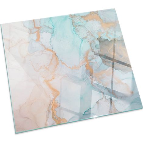 Plaque décorative imprimée sous cheminée et poêle indépendant Protection Thermique Motif fluide abstrait Carrée 60x60 cm (1/5)