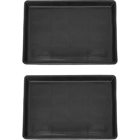 Lot de 2 bacs à litière en plastique pour cage d'animal de compagnie, bacs à déjections, accessoires pour cage d'animal de compagnie (noir) (1/4)