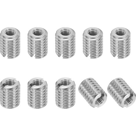 Insert Fileté Adaptateurs de Filetage de Réduction en Acier Inoxydable 316, 10 Pcs M6 x 1 Mâle vers M3 x 0.5 Femelle Écrou d'Insertion de Réparation, Fixateur 8mm (1/5)