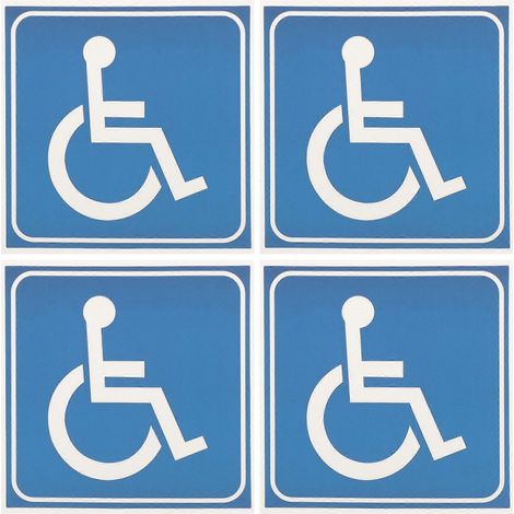 feuilles d'autocollants pour panneaux de signalisation de fauteuil roulant pour personnes handicapées-7.62X7.62X0.10CM