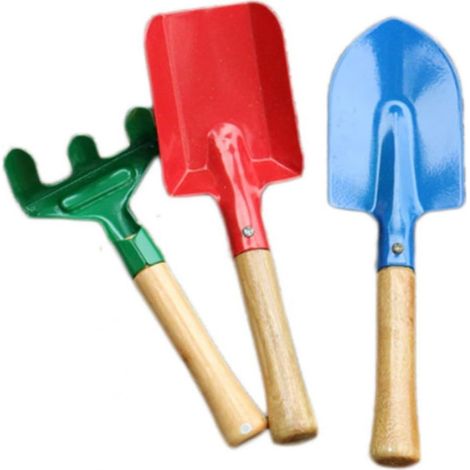 Mini Râteau - Pelle - Semeuse - Outils De Jardin En Fer Avec Manche En Bois - Pour Semis Bonsaï Et Plantation - Lot De 3 (1/5)