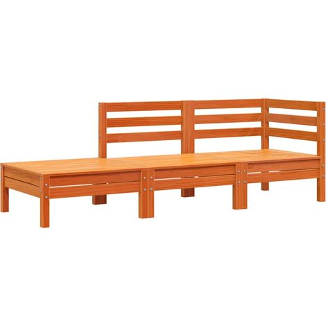 Maison Exclusive - Gartensofa 3-Sitzer Wachsbraun Massivholz Kief