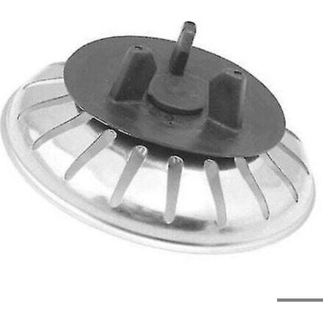 tapón para fregadero, acero inoxidable, con filtro y tapón, diámetro 80 mm, para fregadero con válvula inferior. (1/4)
