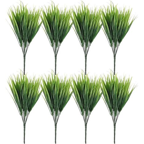 8x Kunstpflanzen Grün – Garten Dekoration Kunststoff