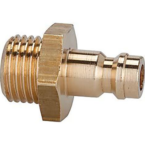 Riegler Nippel für Kupplungen NW 5, Messing blank, G 1/4 AG, SW 17
