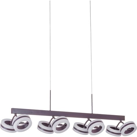 Suspension Italux Metis LED 8 lumières design brun 130 (1/3)