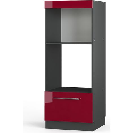 Set mobili bagno Fame-Line, Bordeaux lucido, 60 cm aperto, Vicco