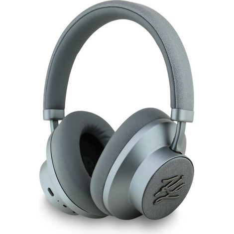 Auriculares supraaurales Bluetooth ANC Karl Lagerfeld Grained Initials, color gris. (1/5)