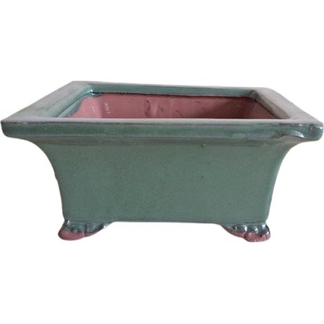 Vaso bonsai smaltato quadrato cm. 17 Verde