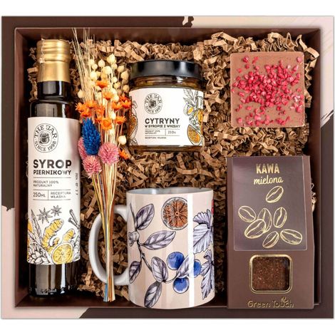 Geschenkkorb-Set mit Kaffeesirup-Becherbox (1/5)