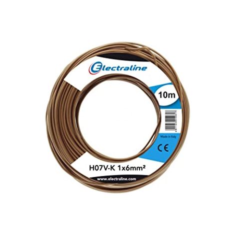 Electraline 15291 Cavo Unipolare N07V-K, Sezione 1x6 mm, 10 mt, Marrone (1/4)