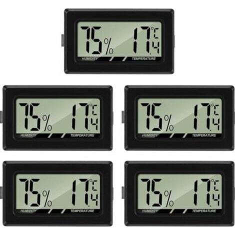 (5 pezzi) Mini termometro igrometro digitale LCD, tester di temperatura e umidità, termometro igrometro portatile, indicatore per ufficio e cucina
