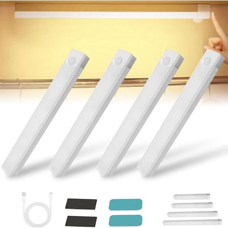 Lampada LED intelligente per interni, ricaricabile, senza foratura, con sensore di movimento, magnetica, luce bianca calda, 30 cm/11,8 pollici. (1/5)