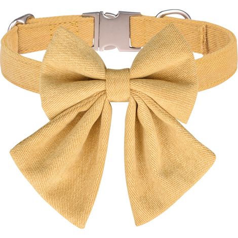 Collier Pour Chien - Avec Nœud Papillon Sailor Réglable - Fermoir Métallique Doré - Pour Chiens Tailles Petite À Grande (1/5)