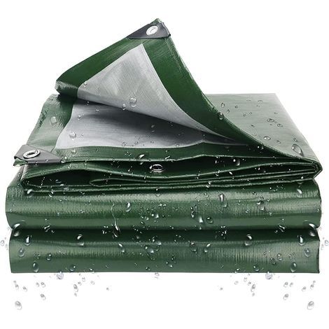 Tigrezy – Bâche de protection 2m x 4m – Étanche en polyéthylène – Résistante aux intempéries – Œillets de fixation tous les 1m – Couverture pour meubles et véhicules (1/5)