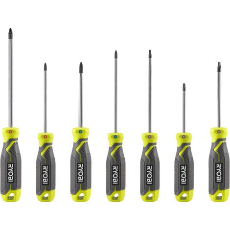 Jeu de 7 Tournevis Aimantés - RHSDS7PC - Empreintes PH/PZ/Torx, Lame Magnétique, Bricolage (1/5)