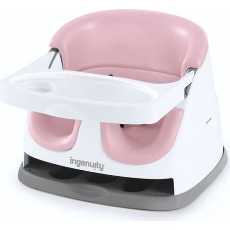 Rehausseur INGENUITY de chaise bébé enfant de 6 mois a 3 ans, Base 2 en 1 Pivoine, plateau amovible, rangement et nettoyage f (1/5)