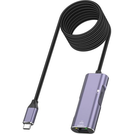 Typ-C auf Gigabit Konverterkabel für Mobiltelefone mit Ladefunktion für Live-Streaming (PD32). (1/2)