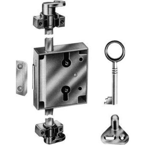 Serrure Espagnolette 7010 acier nickel'Š¢ (1/4)