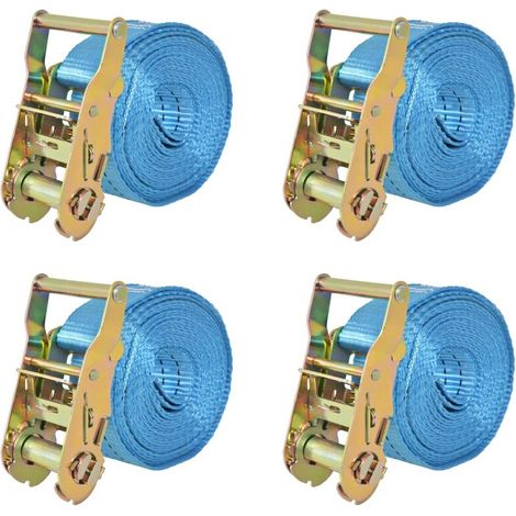 Zurrgurt 4 Stück 2 Tonnen 6 m x 38 mm Blau Blau
