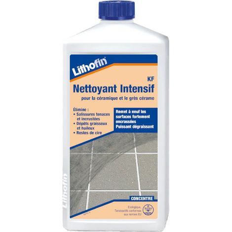 Lithofin – Nettoyant intensif pour carrelage céramique 1 L – Élimine salissures tenaces : huile, graisse – Pour entretien régulier surfaces intensives (1/2)