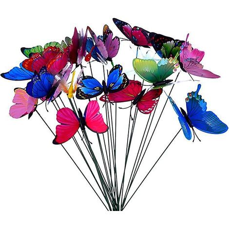 50 Pices Papillons De Jardin Color Libellules De Jardin Sur Btons Pour Dcoration De Plante, Cour De Jardin, Dcoration De Jardin (1/5)