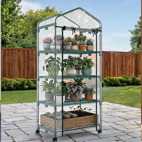 Serre de jardin transparent en acier plastique 69 x 50 x 165 cm (1/5)