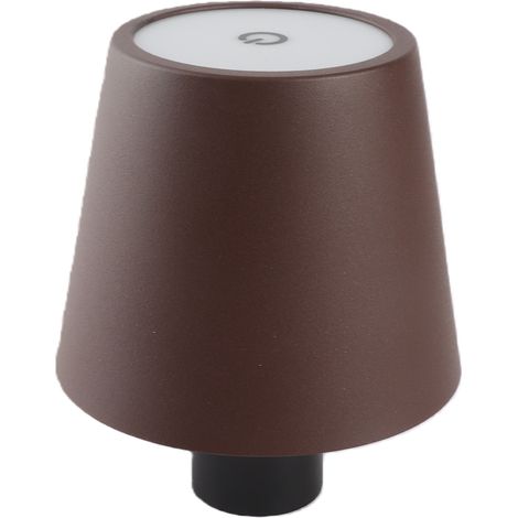 Lampe bouteille LED, 3 températures de couleur, intensité variable, batterie 1500 mAh, sans fil, rechargeable, tactile, idéale pour la chambre (marron). (1/5)
